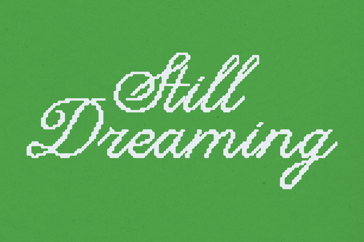 Lucid Wake Pixel Calligraphic Script, a Script Font by Struvictory.art (Photo 9 of 9)