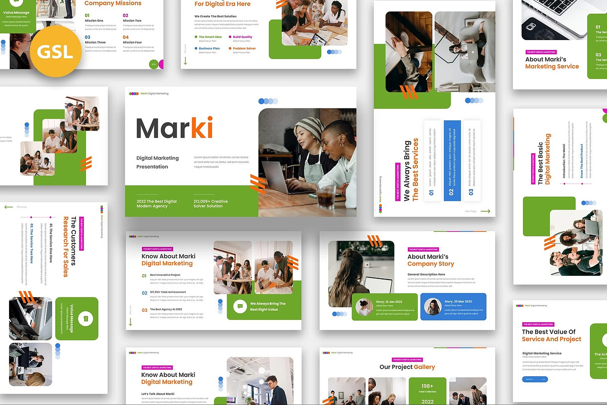 Marki - Digital Marketing GSlides, a Presentation Template by Fit-tee (Photo 1 of 6)