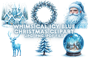 Whimsical Icy Blue Christmas clipart, a Seasonal Illustration by Creative design (Thumbnail 1 of 7)