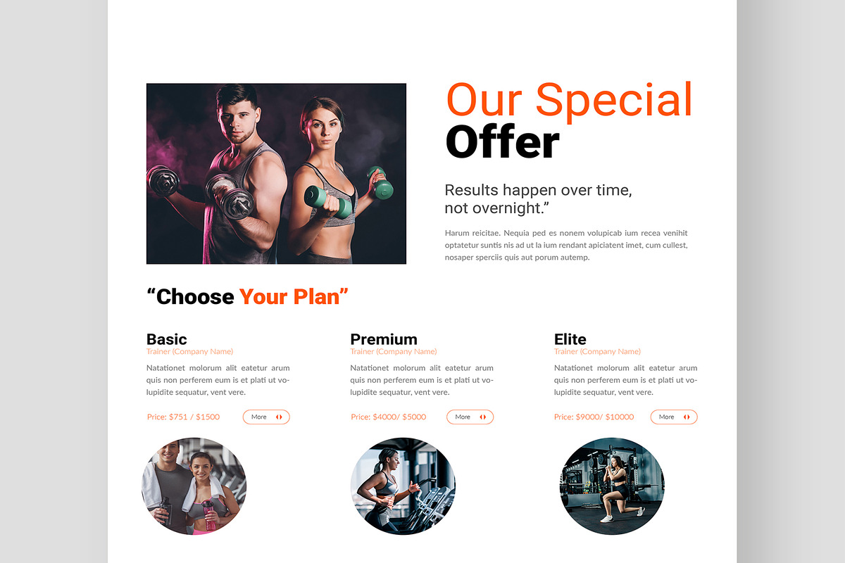 Fitness Landing Page, an UI Kit Template by CreativeShaper (Photo 5 of 6)