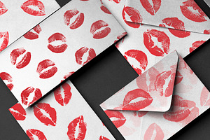 15 Seamless Lipstick Kisses Patterns