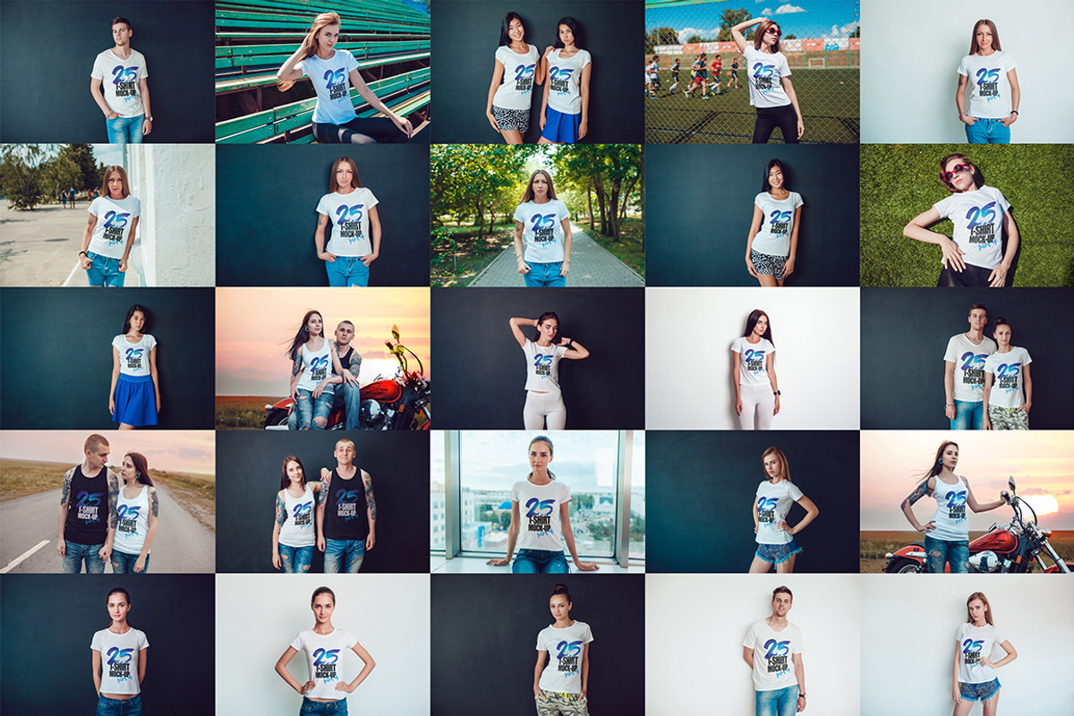 25 T-Shirts Mock-Up (Part 4), a Shirt Mockup by Freeman Studio (Photo 5 of 32)