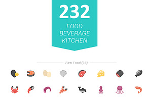 232 Food Beverage Color Icons