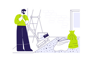 Post-construction cleanup abstract, an Object Illustration by Visual Generation