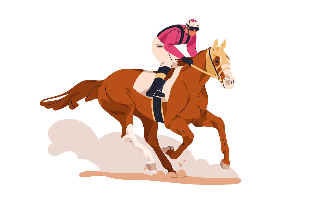 Jockeys riding race horses set, an Animal Illustration by Good Studio (Photo 4 of 6)