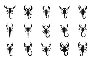 Scorpio Icons Set, Simple Style