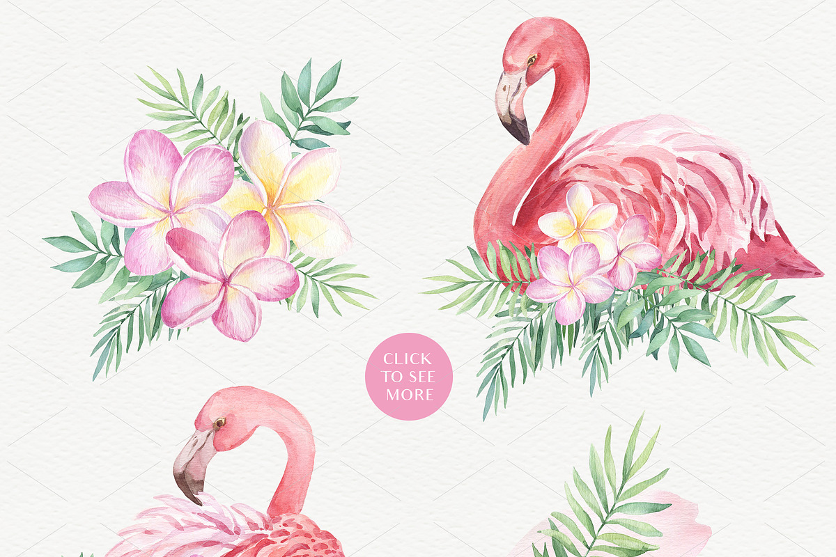 SALE!Tropical Blossom Watercolor Set, a Decorative Illustration by Irina Diasli (Photo 4 of 14)
