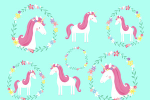 Unicorn Clip Art Set