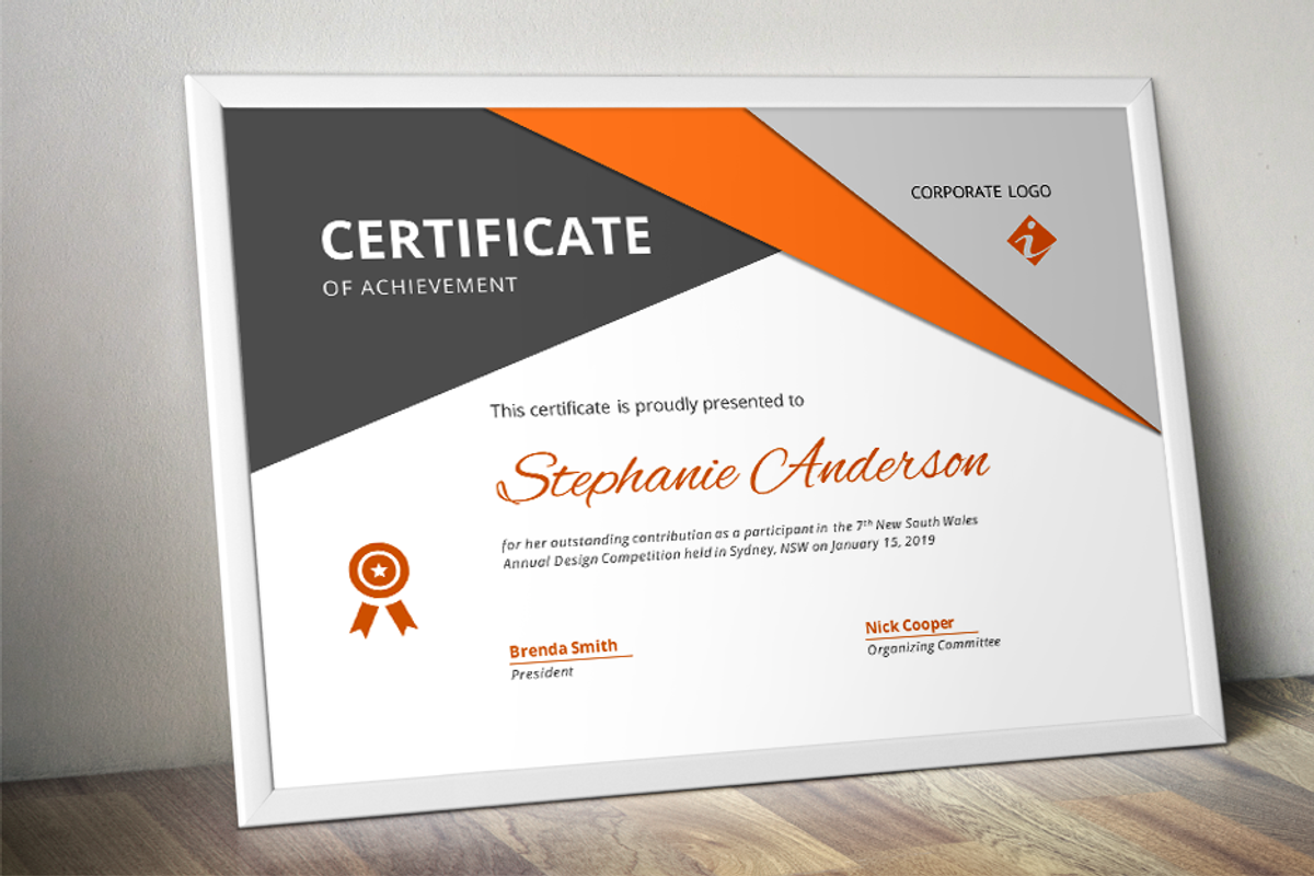 Big triangle Word docx certificate, a Stationery Template by Inkpower (Photo 6 of 6)