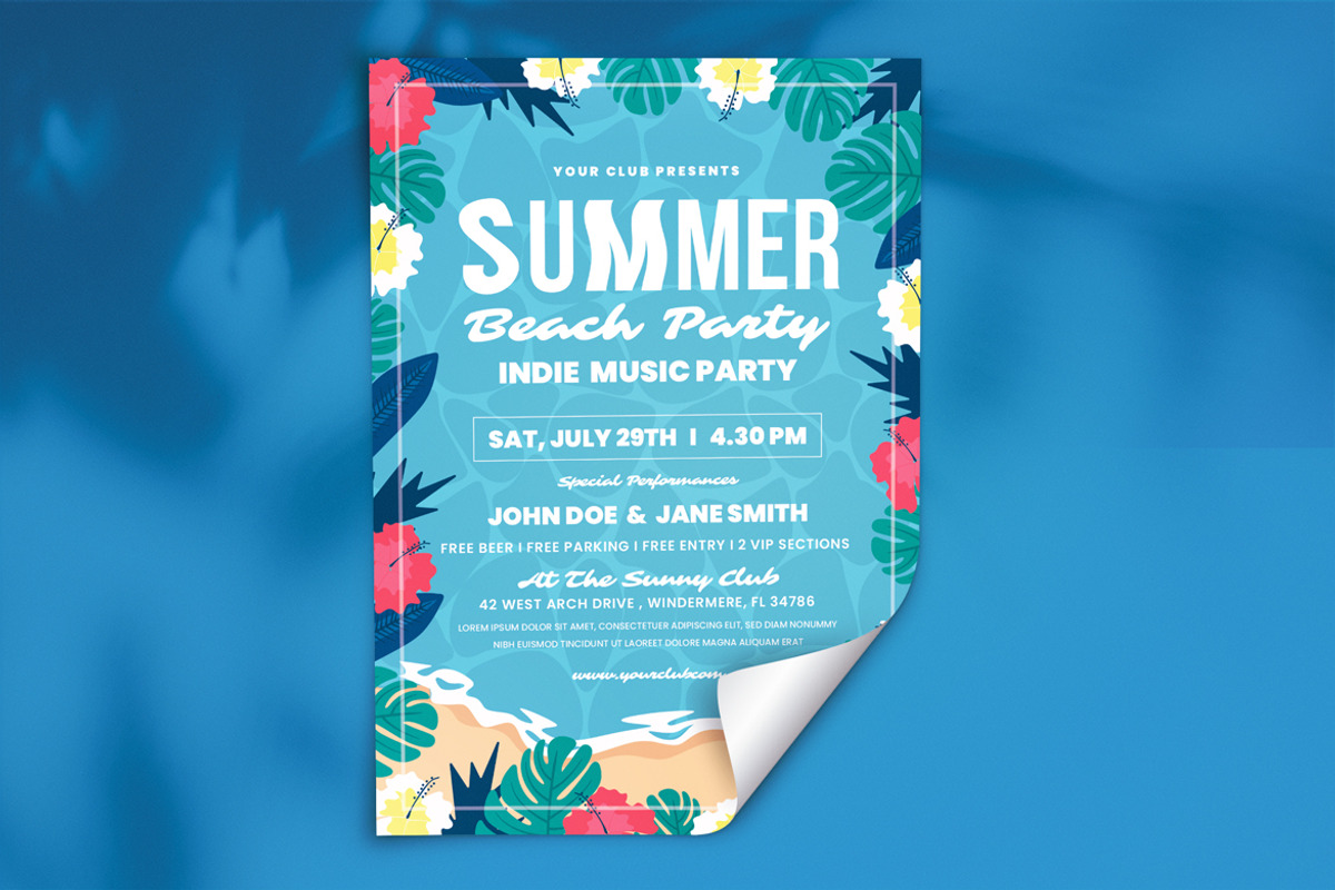 Summer Beach Party Flyer, a Flyer Template by Totem Design Studio (Photo 2 of 5)