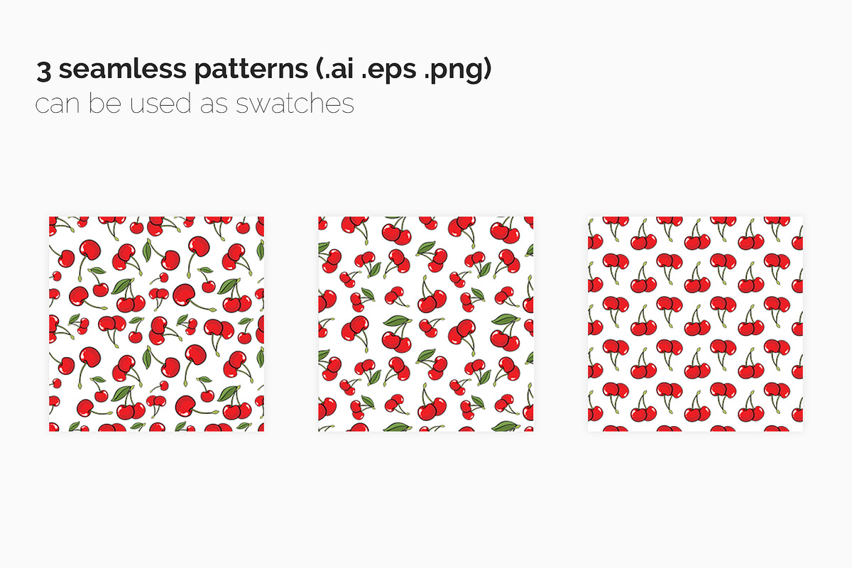 Cherry Seamless Patterns, a Pattern Graphic by 3Y_Design (Photo 2 of 6)