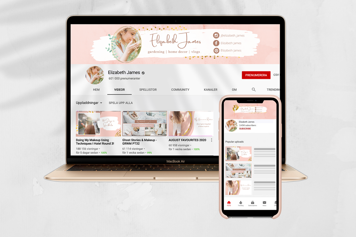 YouTube Branding Pack | CANVA, a Social Media Template by Tegefeldt Design (Photo 2 of 7)