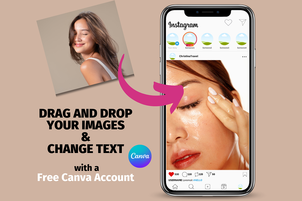 Instagram Mockups Canva Template, a Social Media Template by GraphiCarola (Photo 2 of 7)