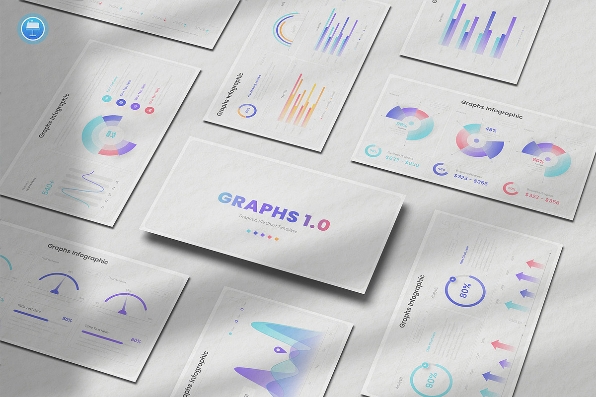 Graphs & Pie Chart PowerPoint, a Presentation Template by Pixslides (Photo 1 of 8)