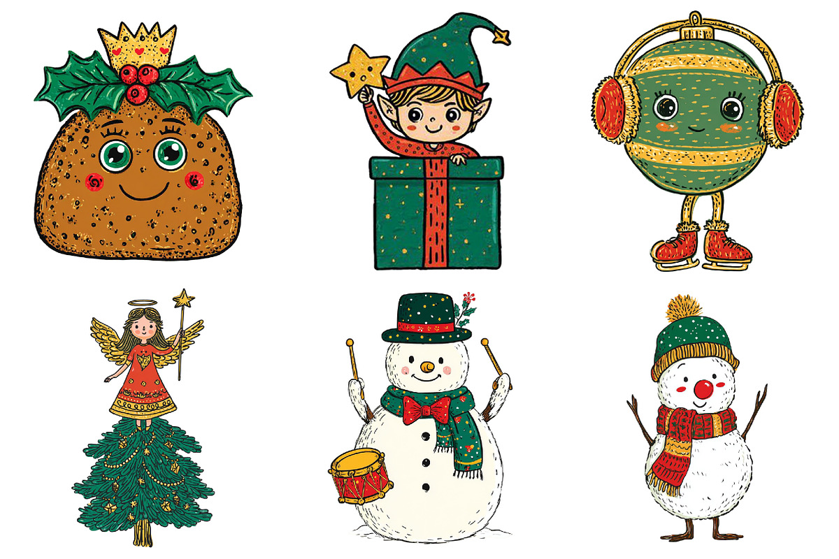 Whimsical Playful Christmas Characte, an Illustration by Daily.Designs (Photo 4 of 5)