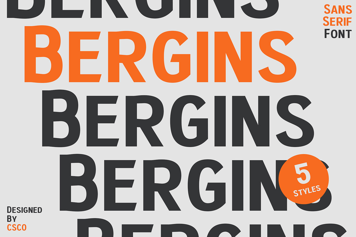 Bergins – Grotesque Sans Serif, a Sans Serif Font by Craft Supply Co. (Photo 1 of 8)