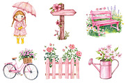 Watercolor Pink Spring Outdoor PNG, an Illustration by SinaCreation (Thumbnail 3 of 5)