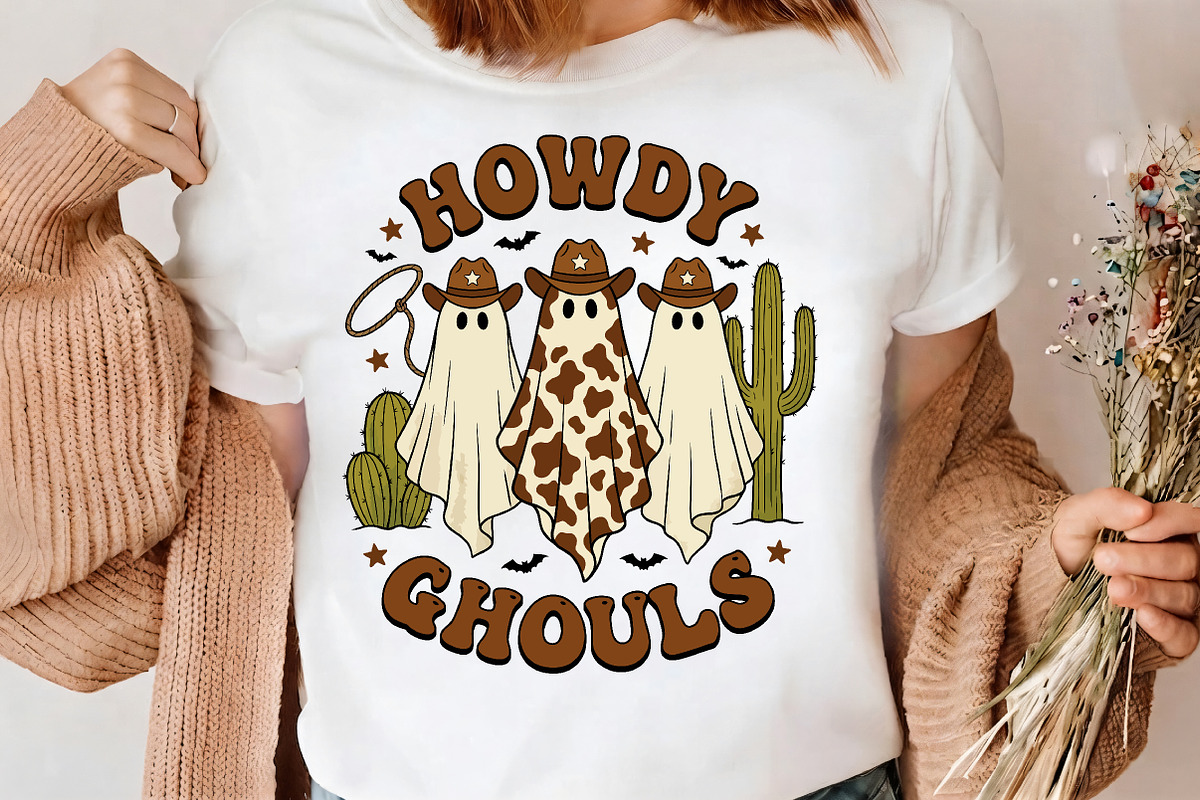 Howdy Ghouls Cowboy Ghost PNG Art, a Seasonal Illustration by CrexoraLab (Photo 3 of 4)