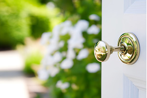 Open door with brass knob leading to, an Abstract Photo by Lermont51