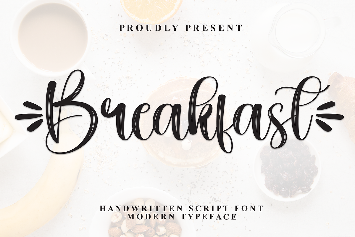 Breakfast | Script Font, a Handwritten Font by Scratchones (Photo 1 of 9)