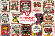 Vintage Food Labels Bundle, an Illustration by Dream Creation (Thumbnail 1 of 4)