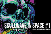 Skullwave Part 1 T-Shirt Design, an Illustration by badsyxn (Thumbnail 1 of 4)