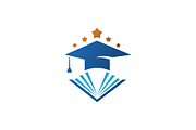 Book and Graduation Cap Logo, a Branding & Logo Template by Advateik ™ (Thumbnail 1 of 4)