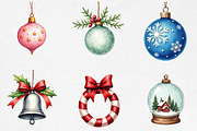 Watercolor Christmas Ornament Clipar, an Illustration by CrexoraLab (Thumbnail 3 of 5)