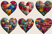 Patchwork Heart Valentine's Day Clip, an Illustration by SVGArt (Thumbnail 2 of 8)