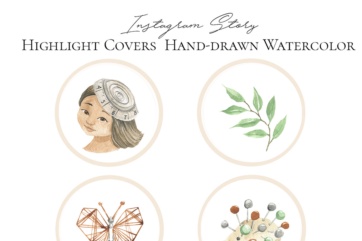 Hand painted watercolor icons, an Icon by Love Watercolor Store (Photo 6 of 6)