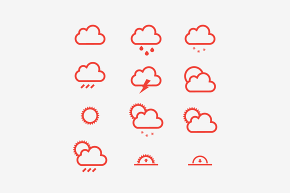12 Vector Weather Icons