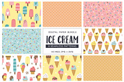 Ice Cream Seamless Patterns, a Pattern Graphic by insemar (Thumbnail 1 of 4)