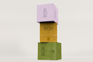 3d Three Luxury Boxes Mockup