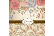 Flower Designs papers vintage style, an Illustration by GraphicMarket (Thumbnail 1 of 5)