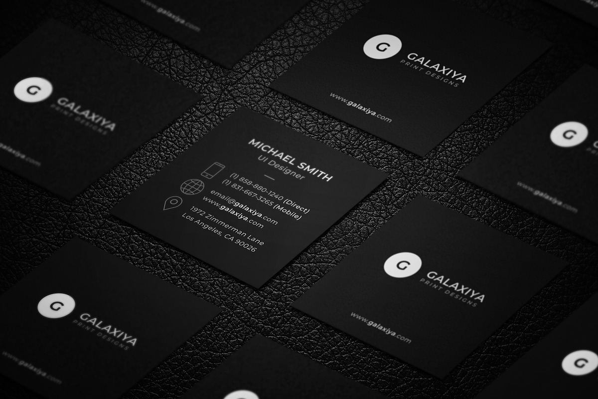 Minimal Square Business Card, a Business Card Template by Galaxiya (Photo 4 of 7)