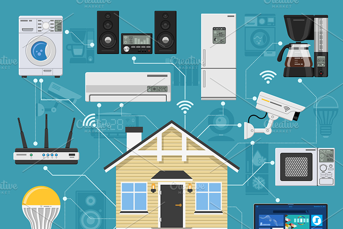 Smart Home and Internet of Things, a Technology Illustration by TAlex (Photo 5 of 7)