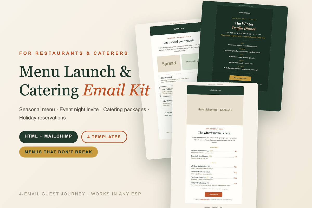 Restaurant Email Template Kit, an Email Template by Art Club (Photo 1 of 5)
