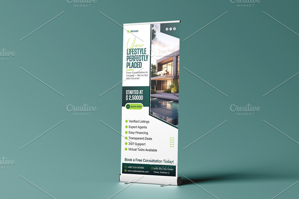 Modern Real Estate Roll-Up Banner, a Poster Template by vectorlnk (Photo 3 of 5)