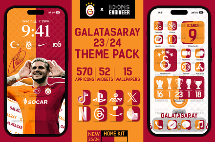 Galatasaray 23/24 Theme Pack | Home, an Icon by IconsEngineer
