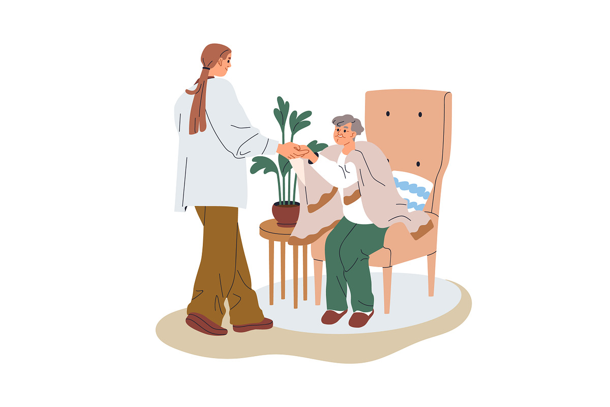Volunteers take care of seniors set, a Person Illustration by Good Studio (Photo 3 of 7)