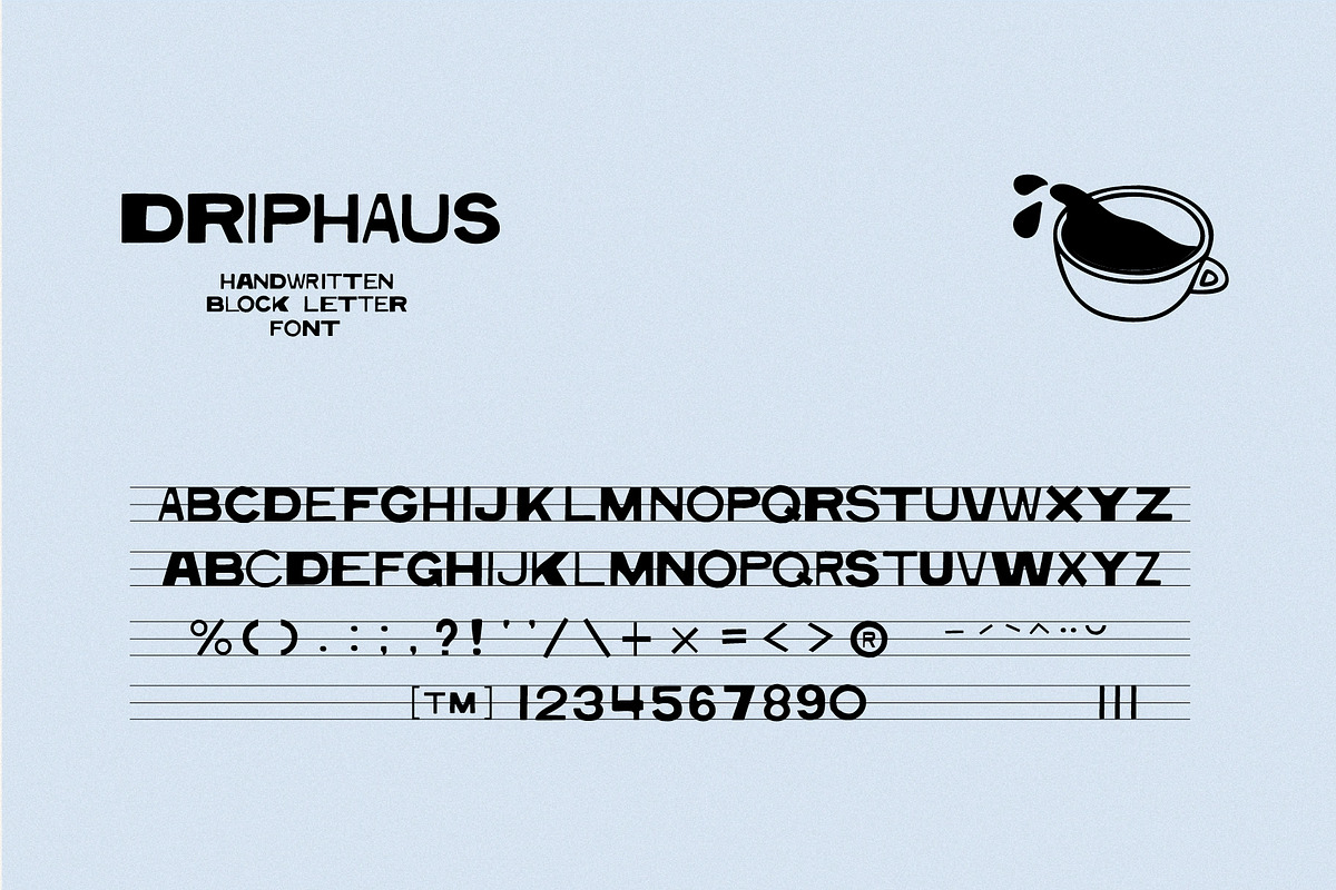 DRIPHAUS Typeface + Label Kit, a Handwritten Font by @designartboard