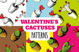 Valentines Cactuses Patterns