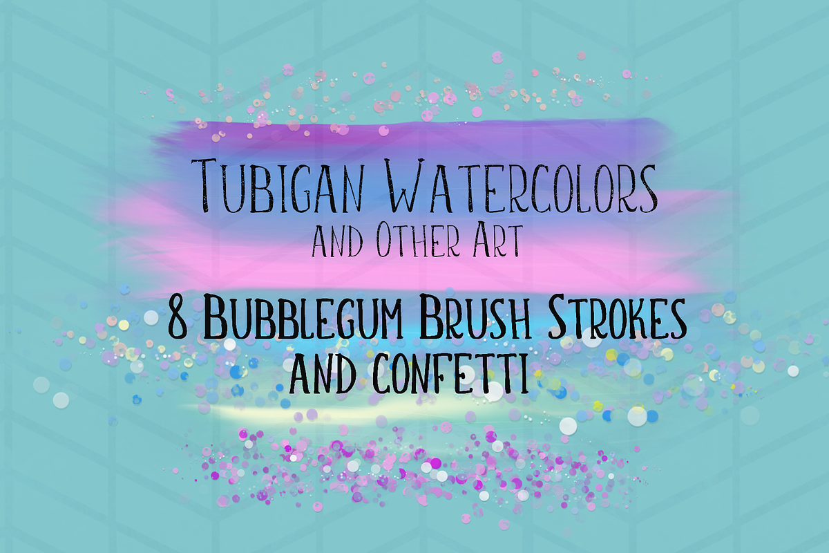 8 Brush Strokes in Bubblegum Unicorn, a Texture Graphic by Tubigan Art (Photo 2 of 2)