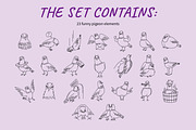 23 Funny pigeons vector illustration, an Animal Illustration by Yanakicc (Thumbnail 6 of 9)