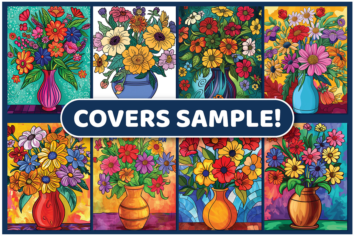 200 Vase of Flowers Coloring Pages, a Decorative Illustration by BrightMart (Photo 2 of 3)