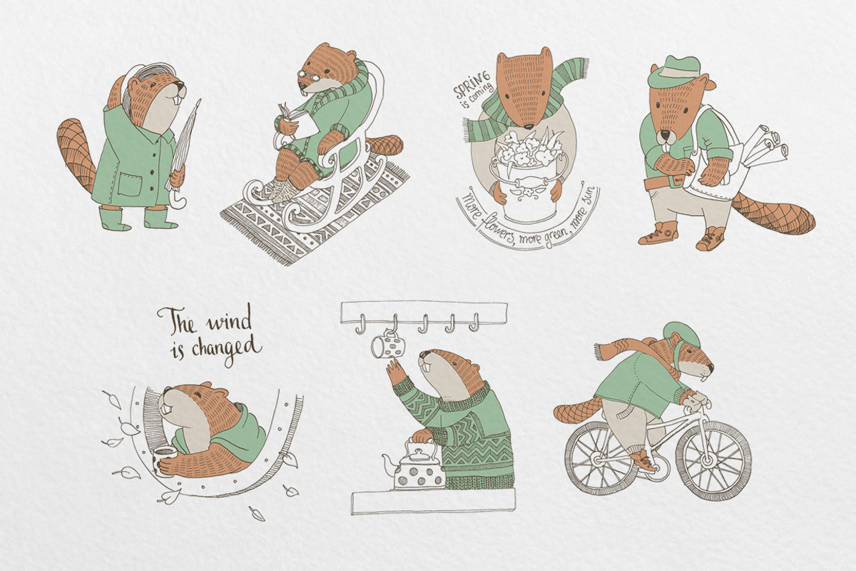Vector animals., an Animal Illustration by katyabuslaeva (Photo 2 of 3)