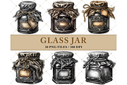 Glass Jar Clipart PNG, an Illustration by Memories By Lea (Thumbnail 6 of 8)
