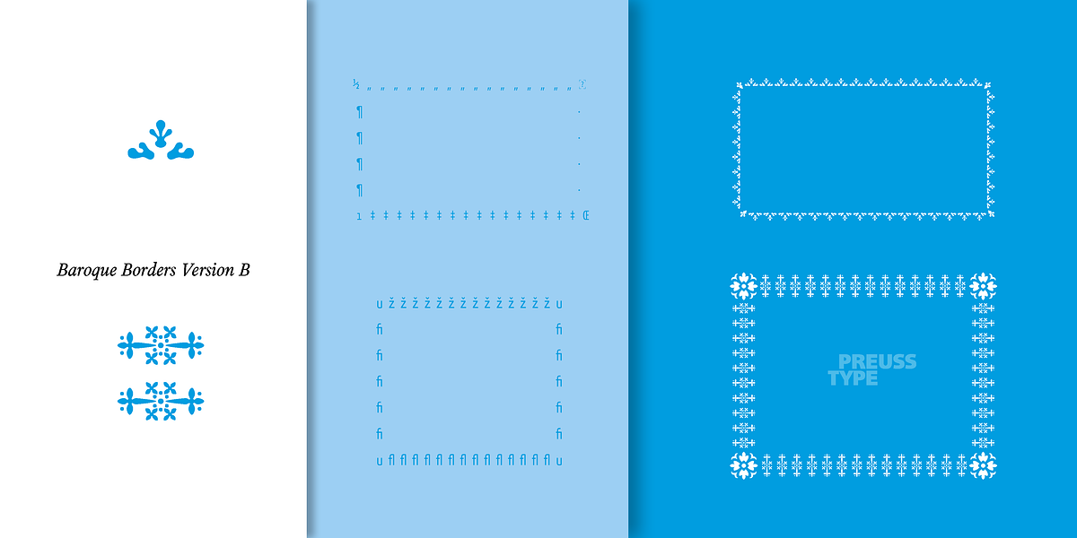 Baroque Borders, a Symbol Font by preussTYPE (Photo 9 of 16)