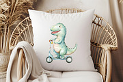 Watercolor Dinosaur Clipart, an Illustration by Libby Wishes (Thumbnail 5 of 9)