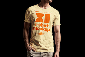 Men T-Shirt Mockup, a Shirt Mockup by sagesmask.com
